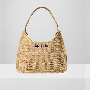 Aritzia Sorbetto Raffia Tote Bag Tan. New w/ tag. Sold out!